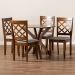 Baxton Studio Jana Modern and Contemporary Grey Fabric Upholstered and Walnut Brown Finished Wood 5-Piece Dining Set - Jana-Grey/Walnut-5PC Dining Set