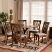Baxton Studio Lore Modern and Contemporary Grey Fabric Upholstered and Walnut Brown Finished Wood 7-Piece Dining Set - Lore-Grey/Walnut-7PC Dining Set