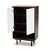 Baxton Studio Meike Mid-Century Modern Two-Tone Walnut Brown and White Finished Wood 2-Door Shoe Cabinet - LV14SC14150WI-Columbia/White-Shoe Cabinet