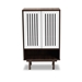 Baxton Studio Meike Mid-Century Modern Two-Tone Walnut Brown and White Finished Wood 2-Door Shoe Cabinet - LV14SC14150WI-Columbia/White-Shoe Cabinet