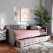 Baxton Studio Jona Modern and Contemporary Transitional Grey Velvet Fabric Upholstered and Button Tufted Twin Size Daybed with Trundle - CF9183-Grey-Daybed-T/T