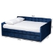 Baxton Studio Jona Modern and Contemporary Transitional Navy Blue Velvet Fabric Upholstered and Button Tufted Full Size Daybed with Trundle - CF9183-Navy Blue-Daybed-F/T