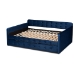 Baxton Studio Jona Modern and Contemporary Transitional Navy Blue Velvet Fabric Upholstered and Button Tufted Full Size Daybed with Trundle - CF9183-Navy Blue-Daybed-F/T