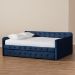 Baxton Studio Jona Modern and Contemporary Transitional Navy Blue Velvet Fabric Upholstered and Button Tufted Full Size Daybed with Trundle - CF9183-Navy Blue-Daybed-F/T