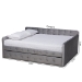 Baxton Studio Jona Modern and Contemporary Transitional Grey Velvet Fabric Upholstered and Button Tufted Full Size Daybed with Trundle - CF9183-Grey-Daybed-F/T