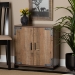 Baxton Studio Cyrille Modern and Contemporary Farmhouse Rustic Finished Wood 2-Door Shoe Cabinet - ID-SC001-Yosemile Oak-Shoe Rack