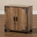 Baxton Studio Cyrille Modern and Contemporary Farmhouse Rustic Finished Wood 2-Door Shoe Cabinet - ID-SC001-Yosemile Oak-Shoe Rack