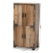 Baxton Studio Cyrille Modern and Contemporary Farmhouse Rustic Finished Wood 4-Door Shoe Cabinet - ID-SC003-Yosemile Oak-Shoe Rack