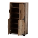 Baxton Studio Cyrille Modern and Contemporary Farmhouse Rustic Finished Wood 4-Door Shoe Cabinet - ID-SC003-Yosemile Oak-Shoe Rack