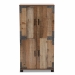 Baxton Studio Cyrille Modern and Contemporary Farmhouse Rustic Finished Wood 4-Door Shoe Cabinet - ID-SC003-Yosemile Oak-Shoe Rack