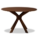 Baxton Studio Kenji Modern and Contemporary Walnut Brown Finished 45-Inch-Wide Round Wood Dining Table - RH7208T-Walnut-48-IN-DT