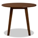 Baxton Studio Ela Modern and Contemporary Walnut Brown Finished 35-Inch-Wide Round Wood Dining Table - RH7230T-Walnut-35-IN-DT