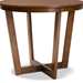 Baxton Studio Alayna Modern and Contemporary Walnut Brown Finished 35-Inch-Wide Round Wood Dining Table - RH7048T-Walnut-35-IN-DT