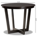 Baxton Studio Alayna Modern and Contemporary Dark Brown Finished 35-Inch-Wide Round Wood Dining Table - RH7048T-Dark Brown-35-IN-DT
