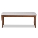 Baxton Studio Cornelie Modern and Contemporary Transitional Grey Fabric Upholstered and Walnut Brown Finished Wood Dining Bench - RH036-Grey/Walnut-Dining Bench