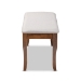 Baxton Studio Cornelie Modern and Contemporary Transitional Grey Fabric Upholstered and Walnut Brown Finished Wood Dining Bench - RH036-Grey/Walnut-Dining Bench