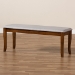 Baxton Studio Cornelie Modern and Contemporary Transitional Grey Fabric Upholstered and Walnut Brown Finished Wood Dining Bench - RH036-Grey/Walnut-Dining Bench