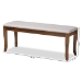 Baxton Studio Cornelie Modern and Contemporary Transitional Grey Fabric Upholstered and Walnut Brown Finished Wood Dining Bench - RH036-Grey/Walnut-Dining Bench