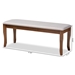 Baxton Studio Cornelie Modern and Contemporary Transitional Grey Fabric Upholstered and Walnut Brown Finished Wood Dining Bench - RH036-Grey/Walnut-Dining Bench