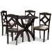 Baxton Studio Quinlan Modern and Contemporary Sand Fabric Upholstered and Dark Brown Finished Wood 5-Piece Dining Set