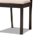 Baxton Studio Quinlan Modern and Contemporary Sand Fabric Upholstered and Dark Brown Finished Wood 5-Piece Dining Set - Quinlan-Dark Brown/Sand-5PC Dining Set