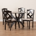 Baxton Studio Quinlan Modern and Contemporary Sand Fabric Upholstered and Dark Brown Finished Wood 5-Piece Dining Set - Quinlan-Dark Brown/Sand-5PC Dining Set