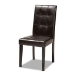 Baxton Studio Vida Modern and Contemporary Dark Brown Faux Leather Upholstered and Dark Brown Finished Wood 5-Piece Dining Set - Vida-Dark Brown-5PC Dining Set