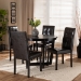 Baxton Studio Vida Modern and Contemporary Dark Brown Faux Leather Upholstered and Dark Brown Finished Wood 5-Piece Dining Set - Vida-Dark Brown-5PC Dining Set
