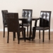 Baxton Studio Vida Modern and Contemporary Dark Brown Faux Leather Upholstered and Dark Brown Finished Wood 5-Piece Dining Set - Vida-Dark Brown-5PC Dining Set