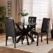 Baxton Studio Elira Modern and Contemporary Dark Brown Faux Leather Upholstered and Dark Brown Finished Wood 5-Piece Dining Set - Elira-Dark Brown-5PC Dining Set