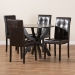 Baxton Studio Elira Modern and Contemporary Dark Brown Faux Leather Upholstered and Dark Brown Finished Wood 5-Piece Dining Set - Elira-Dark Brown-5PC Dining Set