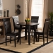 Baxton Studio Miya Modern and Contemporary Dark Brown Faux Leather Upholstered and Dark Brown Finished Wood 5-Piece Dining Set - Miya-Dark Brown-5PC Dining Set