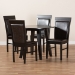 Baxton Studio Miya Modern and Contemporary Dark Brown Faux Leather Upholstered and Dark Brown Finished Wood 5-Piece Dining Set - Miya-Dark Brown-5PC Dining Set