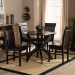 Baxton Studio Ancel Modern and Contemporary Dark Brown Faux Leather Upholstered and Dark Brown Finished Wood 5-Piece Dining Set - Ancel-Dark Brown-5PC Dining Set
