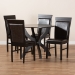 Baxton Studio Ancel Modern and Contemporary Dark Brown Faux Leather Upholstered and Dark Brown Finished Wood 5-Piece Dining Set - Ancel-Dark Brown-5PC Dining Set