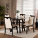 Baxton Studio Ryan Modern and Contemporary Beige Faux Leather Upholstered and Dark Brown Finished Wood 5-Piece Dining Set - Ryan-Dark Brown/Beige-5PC Dining Set