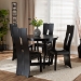 Baxton Studio Sorley Modern and Contemporary Dark Brown Faux Leather Upholstered and Dark Brown Finished Wood 5-Piece Dining Set - Sorley-Dark Brown-5PC Dining Set