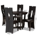 Baxton Studio Sorley Modern and Contemporary Dark Brown Faux Leather Upholstered and Dark Brown Finished Wood 5-Piece Dining Set - Sorley-Dark Brown-5PC Dining Set