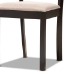 Baxton Studio Reagan Modern and Contemporary Sand Fabric Upholstered and Dark Brown Finished Wood 5-Piece Dining Set - Reagan-Dark Brown/Sand-5PC Dining Set