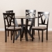 Baxton Studio Reagan Modern and Contemporary Sand Fabric Upholstered and Dark Brown Finished Wood 5-Piece Dining Set - Reagan-Dark Brown/Sand-5PC Dining Set
