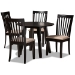 Baxton Studio Maisie Modern and Contemporary Sand Fabric Upholstered and Dark Brown Finished Wood 5-Piece Dining Set