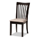 Baxton Studio Maisie Modern and Contemporary Sand Fabric Upholstered and Dark Brown Finished Wood 5-Piece Dining Set - Maisie-Sand/Dark Brown-5PC Dining Set