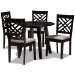 Baxton Studio Lilly Modern and Contemporary Grey Fabric Upholstered and Dark Brown Finished Wood 5-Piece Dining Set