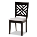 Baxton Studio Lilly Modern and Contemporary Grey Fabric Upholstered and Dark Brown Finished Wood 5-Piece Dining Set - Lilly-Grey/Dark Brown-5PC Dining Set