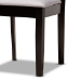 Baxton Studio Lilly Modern and Contemporary Grey Fabric Upholstered and Dark Brown Finished Wood 5-Piece Dining Set - Lilly-Grey/Dark Brown-5PC Dining Set