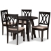 Baxton Studio Millie Modern and Contemporary Sand Fabric Upholstered and Dark Brown Finished Wood 5-Piece Dining Set