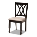 Baxton Studio Millie Modern and Contemporary Sand Fabric Upholstered and Dark Brown Finished Wood 5-Piece Dining Set - Millie-Sand/Dark Brown-5PC Dining Set