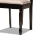 Baxton Studio Millie Modern and Contemporary Sand Fabric Upholstered and Dark Brown Finished Wood 5-Piece Dining Set - Millie-Sand/Dark Brown-5PC Dining Set
