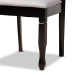Baxton Studio Millie Modern and Contemporary Grey Fabric Upholstered and Dark Brown Finished Wood 5-Piece Dining Set - Millie-Grey/Dark Brown-5PC Dining Set