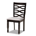 Baxton Studio Leda Modern and Contemporary Grey Fabric Upholstered and Dark Brown Finished Wood 5-Piece Dining Set - Leda-Grey/Dark Brown-5PC Dining Set